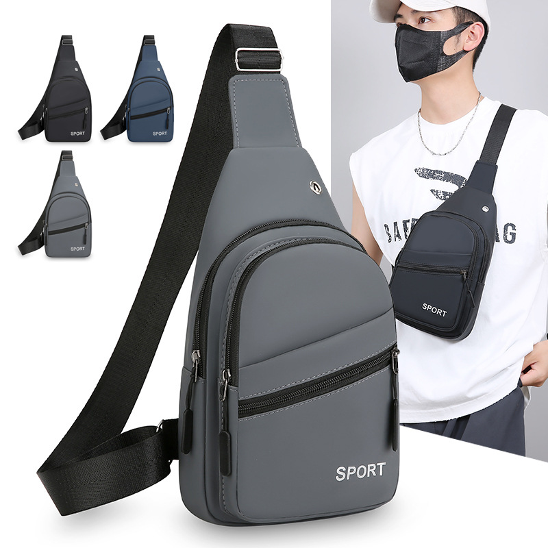 Wholesale chest bag, simple casual trendy shoulder bag, multi-layer portable outdoor commuter bag, versatile business crossbody bag for men