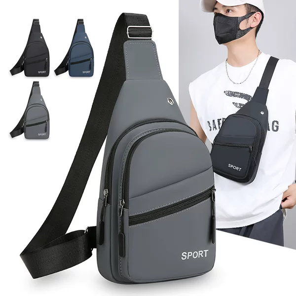 Wholesale chest bag, simple casual trendy shoulder bag, multi-layer portable outdoor commuter bag, versatile business crossbody bag for men