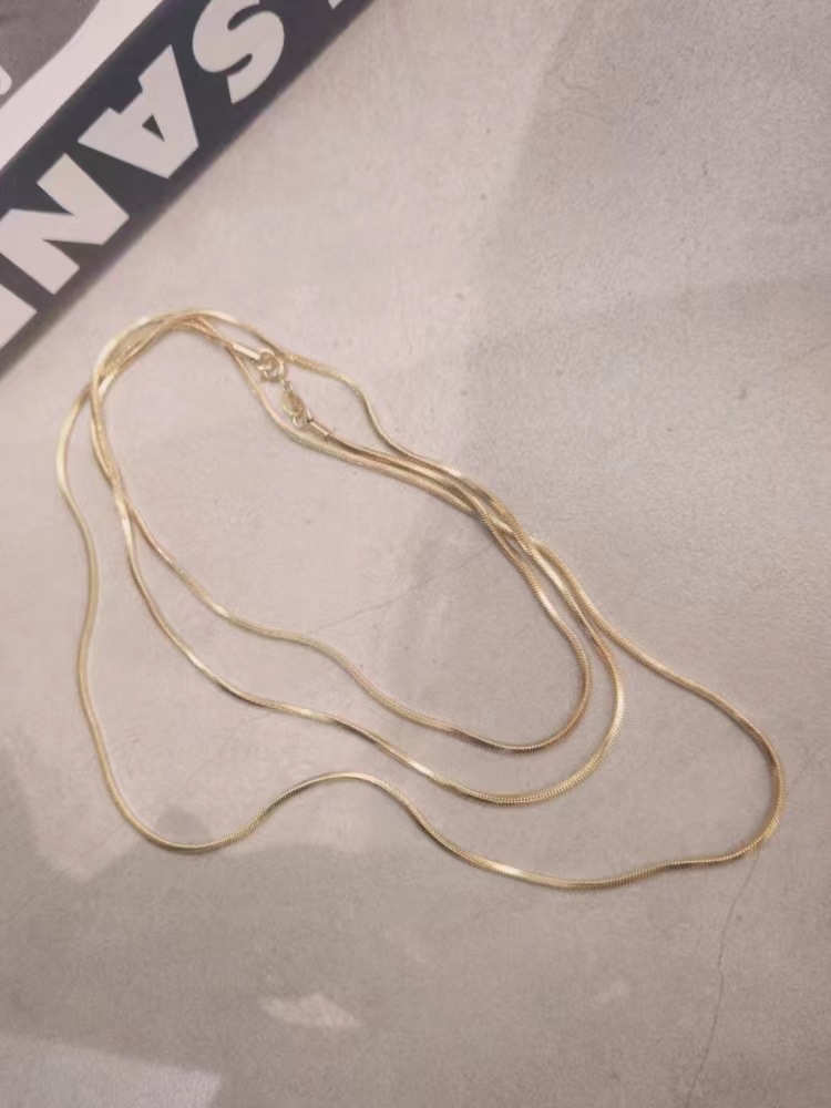 Women'S Gender Plating Design Fashion Solid Color Titanium Steel Plating Layered Necklaces 1 Piece