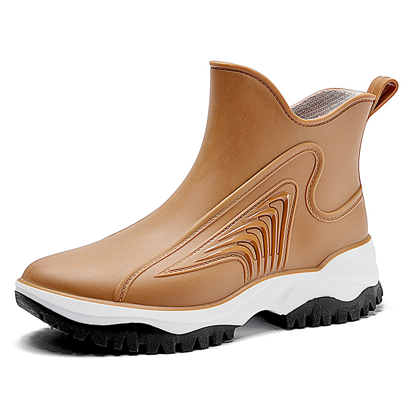 Fashionable and casual short tube two-color rain boots for women…