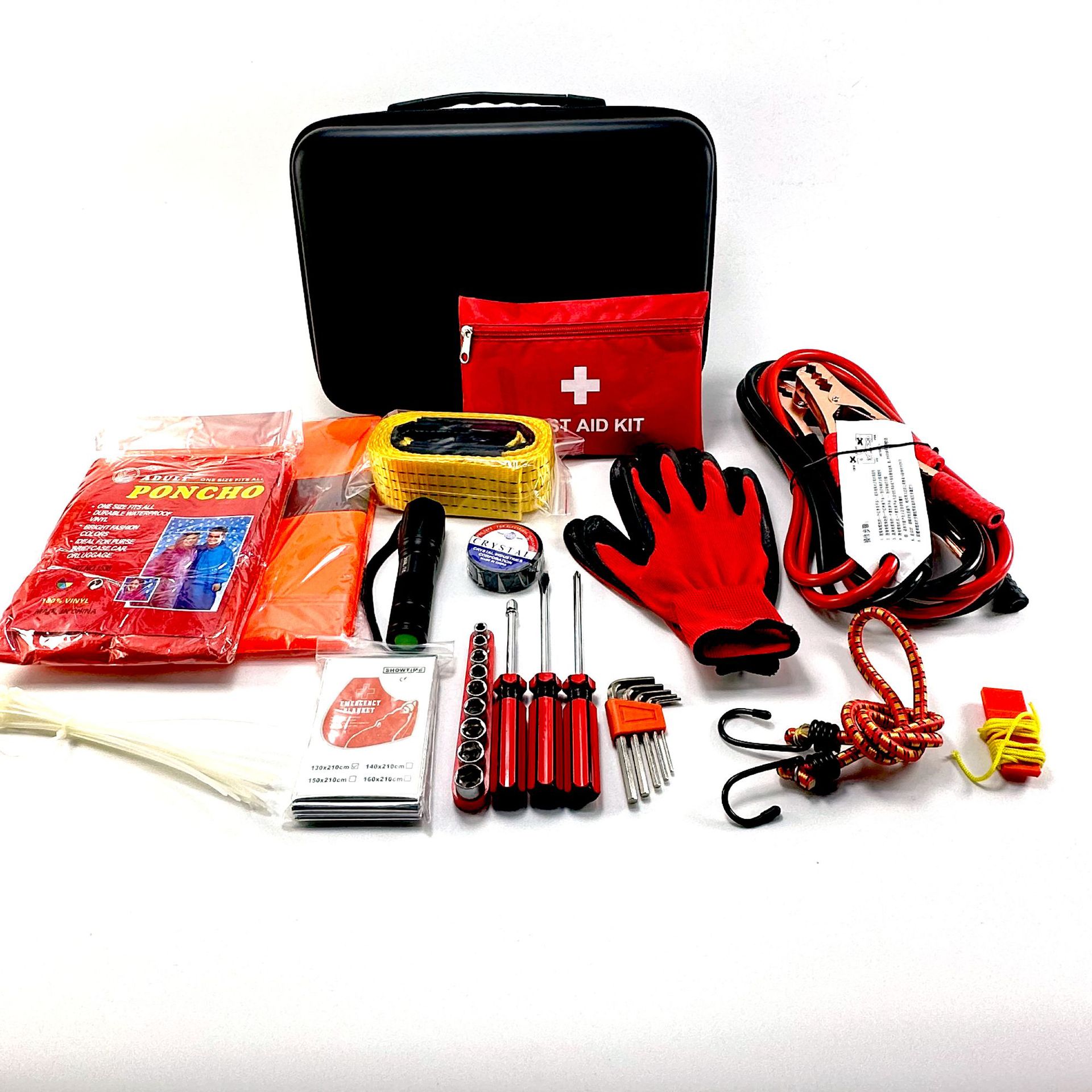 52-Piece Set of Self-Driving Emergency Outdoor Car Emergency Kit, Vehicle Emergency First Aid Kit, Supports Printing of Logo