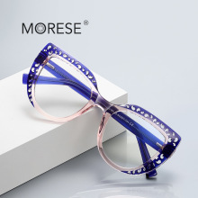 新款镂空TR防蓝光眼镜2187ins风巴西猫眼镜架时尚双色插芯镜架女