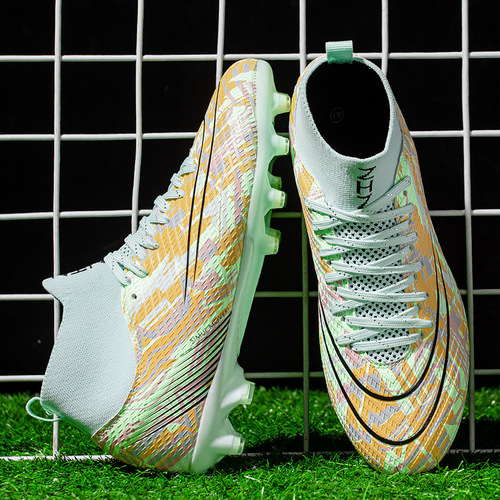 Zhenzu High Top Football Shoes Men's TPU Long Spike Sole Lawn Shoes Frisbee Shoes Agent Wholesale
