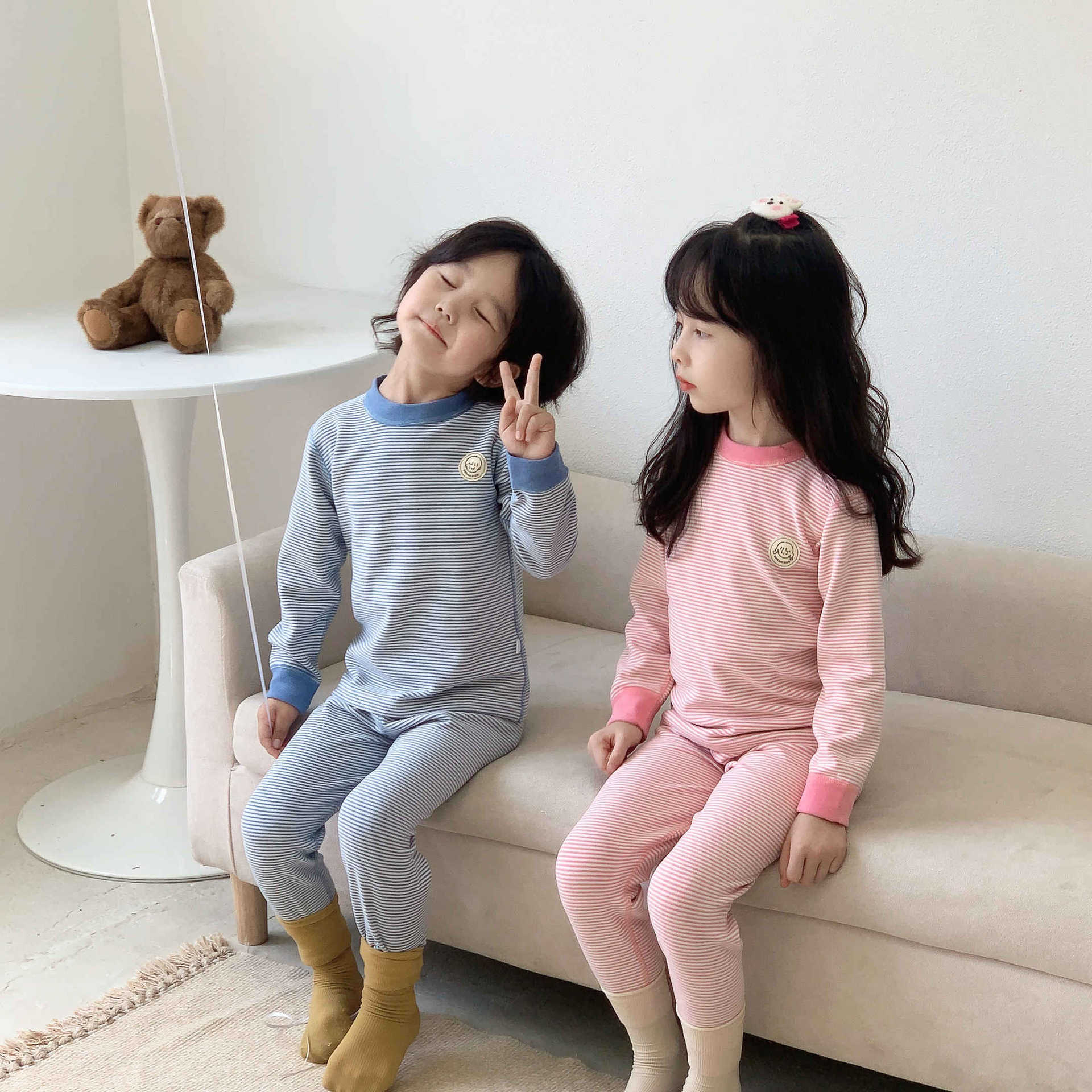 Children's Silk Wool Seamless Thermal Underwear Set Boys and Girls Thermal High-Neck Tops and Pants Loungewear Pajamas