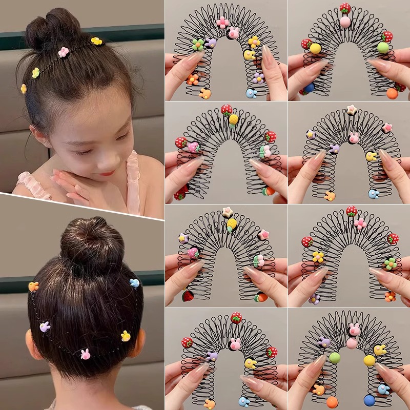 Arteto de acabado de cabello roto para niños niña linda tarjeta de cabello con peine niña bebé flequillo Haila peine horquilla tocado