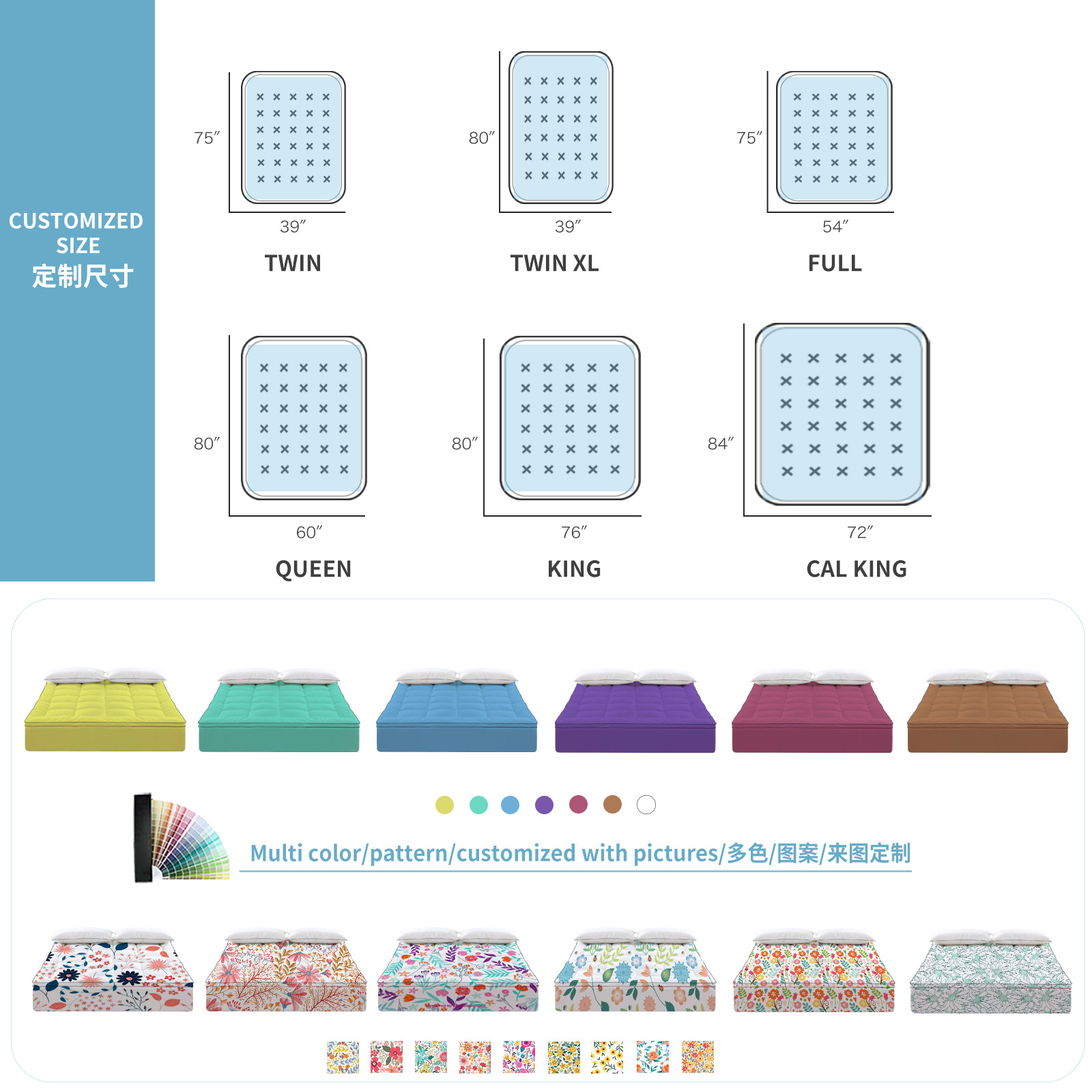 Colchón de colchón de engrosamiento elevado transfronterizo, cojín para dormir doméstico de terciopelo de plumón, cojín protector, colchón de cama, colchón al por mayor