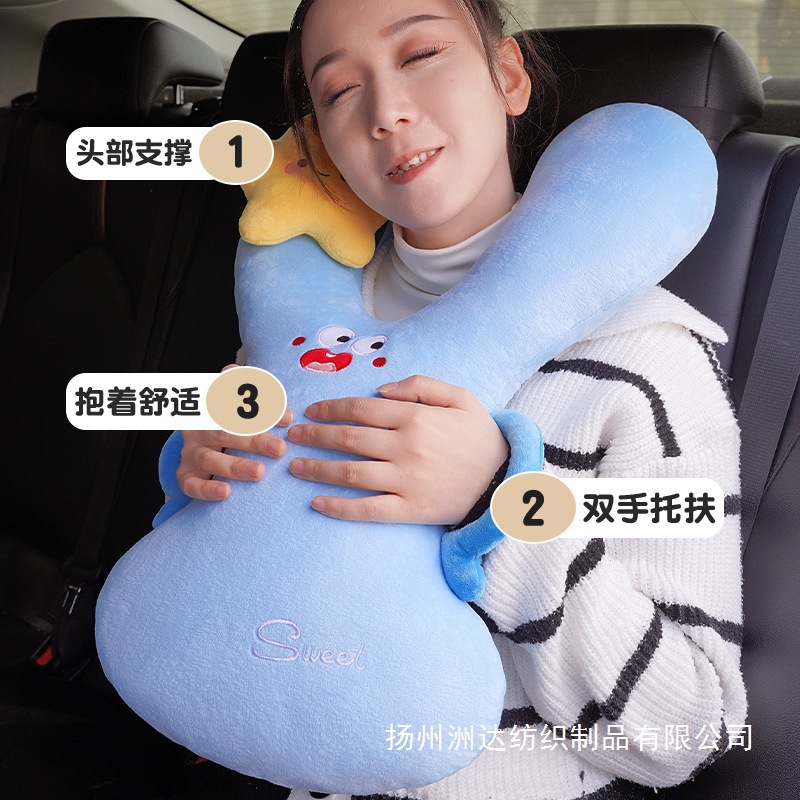 almohada de asiento de cuello anti-estrangulamiento para niños en automóviles de larga distancia para adultos en la fila trasera con almohada de dormir para dormir en automóviles image 2