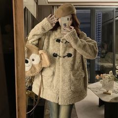 2025年冬季新款韩系慵懒气质羊羔毛加厚保暖宽松显瘦休闲外套女