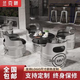 Sofa, retro coffee table, milk tea, wrought iron