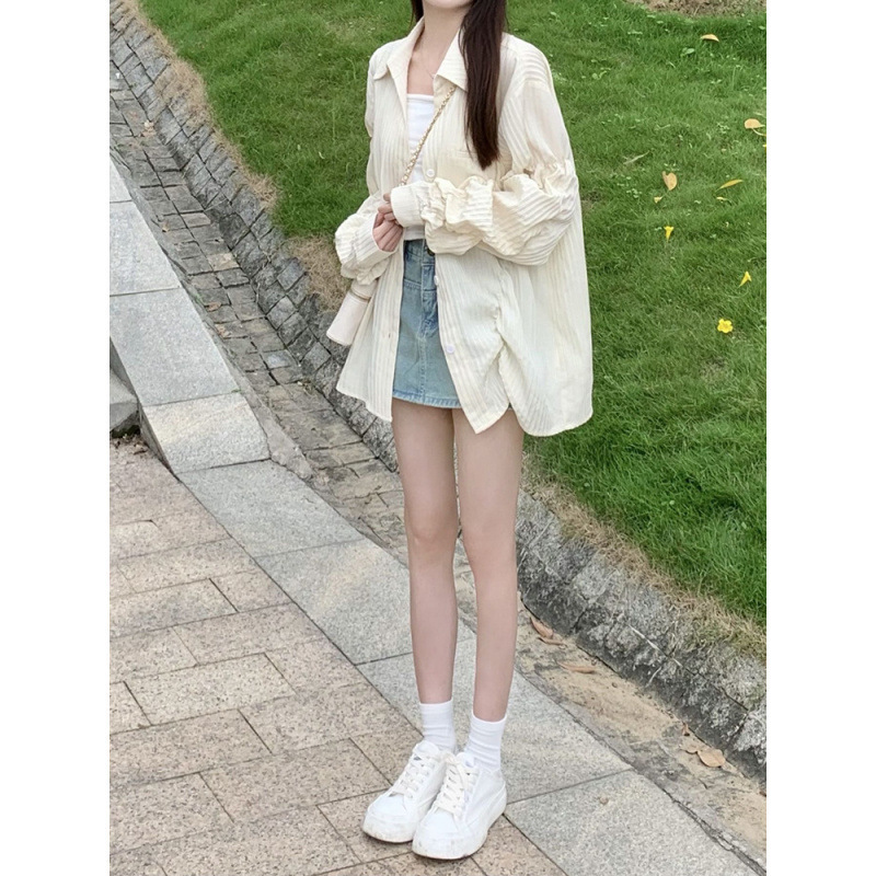 衬衫上衣设计感女小众2025新款夏季薄款衬衣外套女款晒开衫外搭|undefined