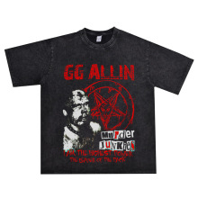 欧美歌手摇滚GG Allin基基·艾林个性印花T恤短袖宽松纯棉男女