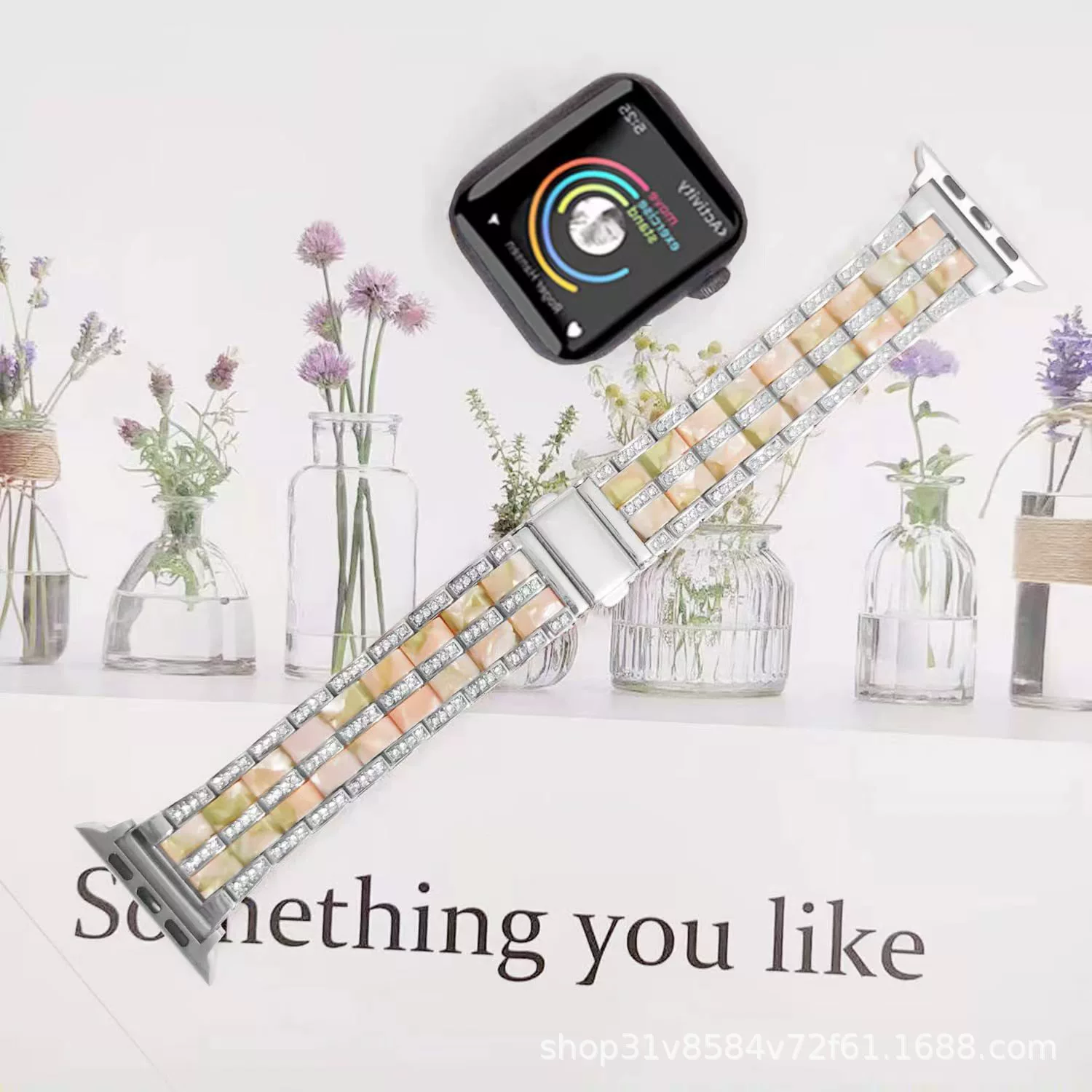 Подходит для Apple watch с пятиперлевой металлической межметаллической смолистой лентой iwatch8-1 поколение ремешок spot