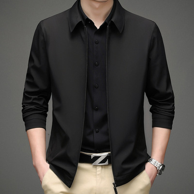 Chaqueta cremallera solapa-Solo Negro