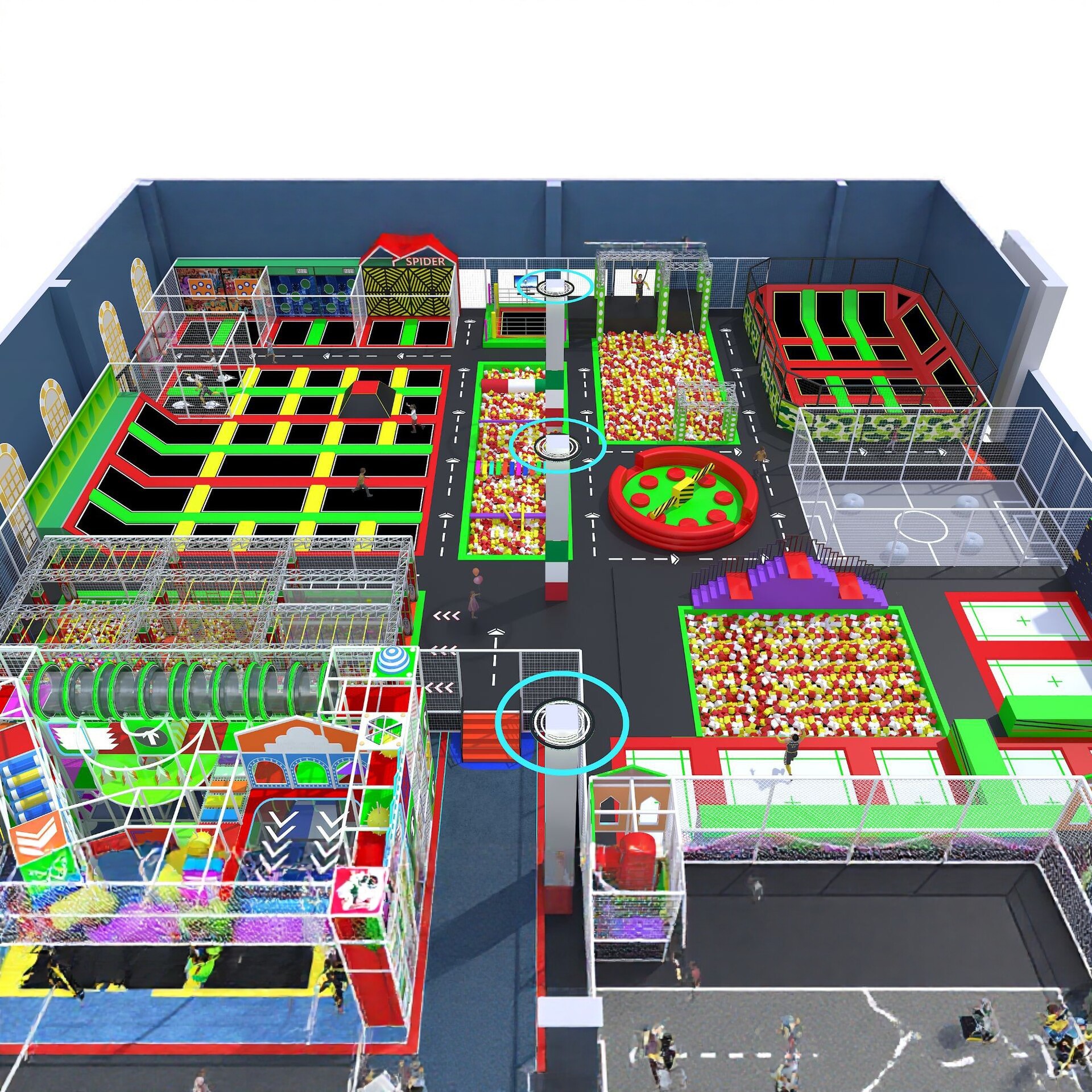 室内蹦床乐园 儿童蹦床儿童游乐园多功能蹦蹦床游乐设备商场中庭