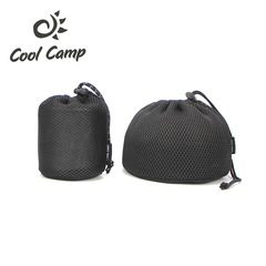 Outdoor camping sandwich round bottom storage bag camping water cup portable bag teapot storage bag tableware kitchenware mesh bag