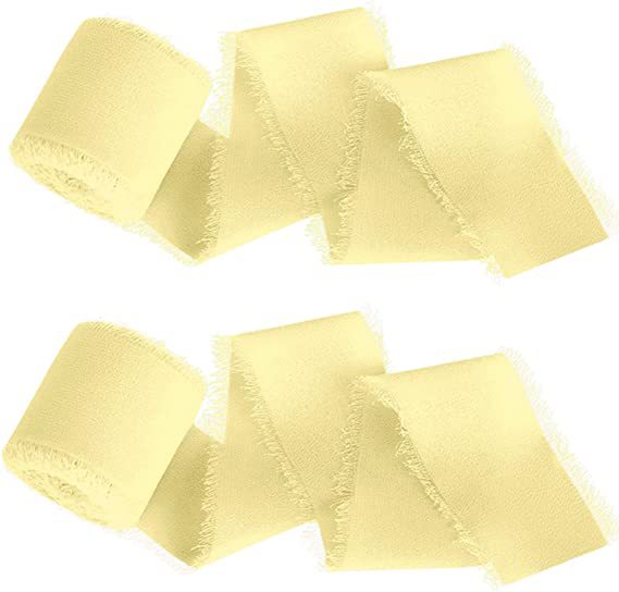 INS deshilachado gasa cinta ramo de la boda borla cinta arco decoración hilo de nieve tira de tela de seda