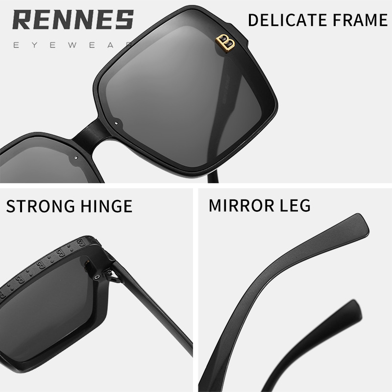 Nuevas gafas de sol de montura generosa con letras simples transfronterizas