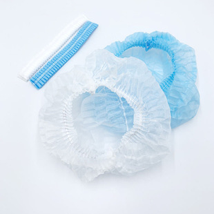 Disposable Hat Wholesale Workshop Anti-hair Loss Non-woven Hat Blue White Disposable Head Cover Mesh Cap