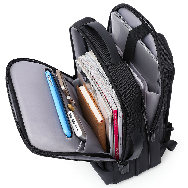 Mochila de negocios personalizada transfronteriza para hombres multifuncional colgante tirón USB mochila de embarque de viaje bolsa de almacenamiento de computadora