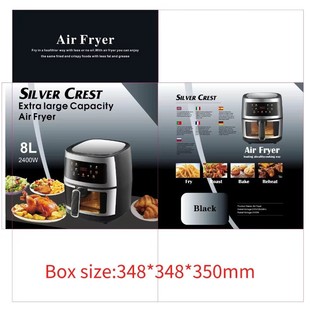 Russia Russian Cross-Border Touch Screen Stainless Steel Air Fryer Household Multi-Functional Smart Electric Fryer Visual Window
