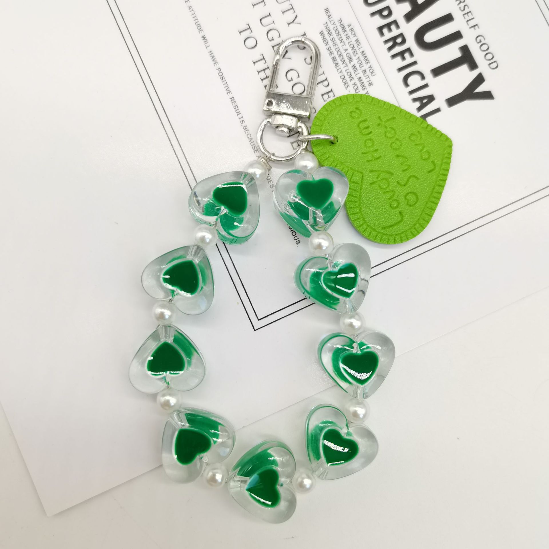 Japón y Corea del Sur color ins hecho a mano con cuentas flor llavero cordón de muñeca macaron color pétalo cordón de teléfono móvil en stock