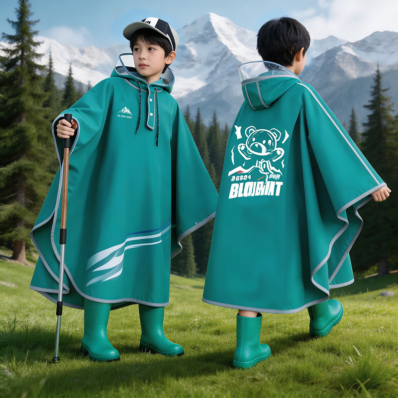 Children's Raincoat for Boys and Girls with Backpack Space, Suitable for Kindergarten and Primary School Students, Long Rain Poncho for Kids, Rainproof Against Heavy Rain