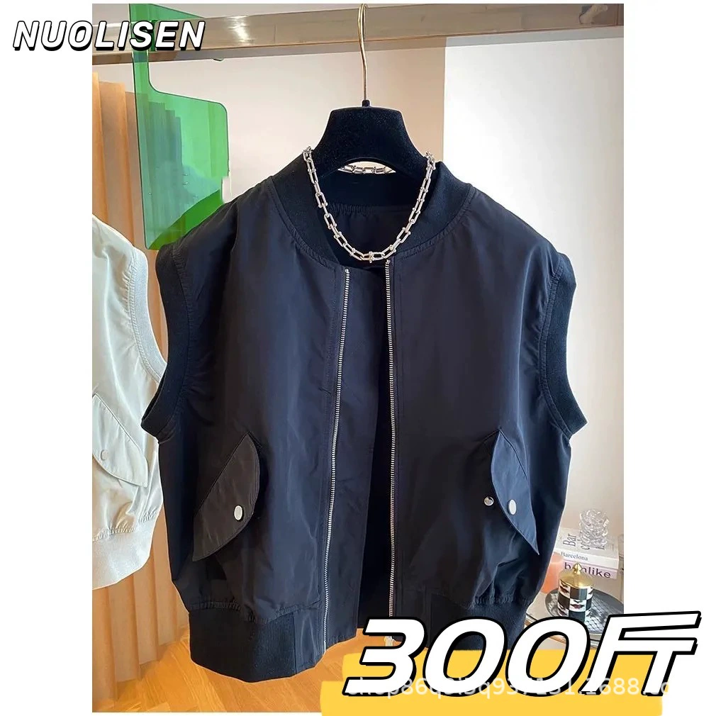 Гигантский худой-толстый mm300 кг французское жилет большого размера куртка весной и осенью свободный без рукавов бейсбольный воротник куртка для женщин