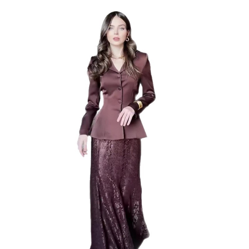 Elegant Women's Slim Fit Fashion Fishtail Skirt Set European And American Cross Border Autumn Collection Paired with Top_ecoleips.com