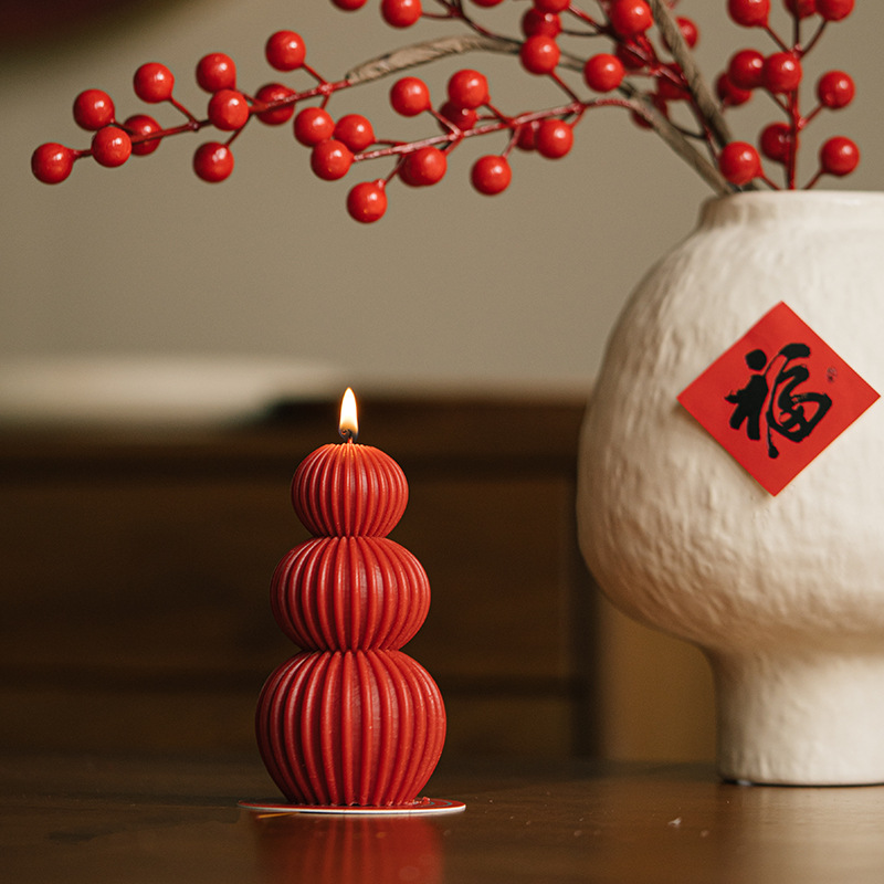 Simple superposición redonda regalo de Año Nuevo calabaza de azúcar y calabaza sopa