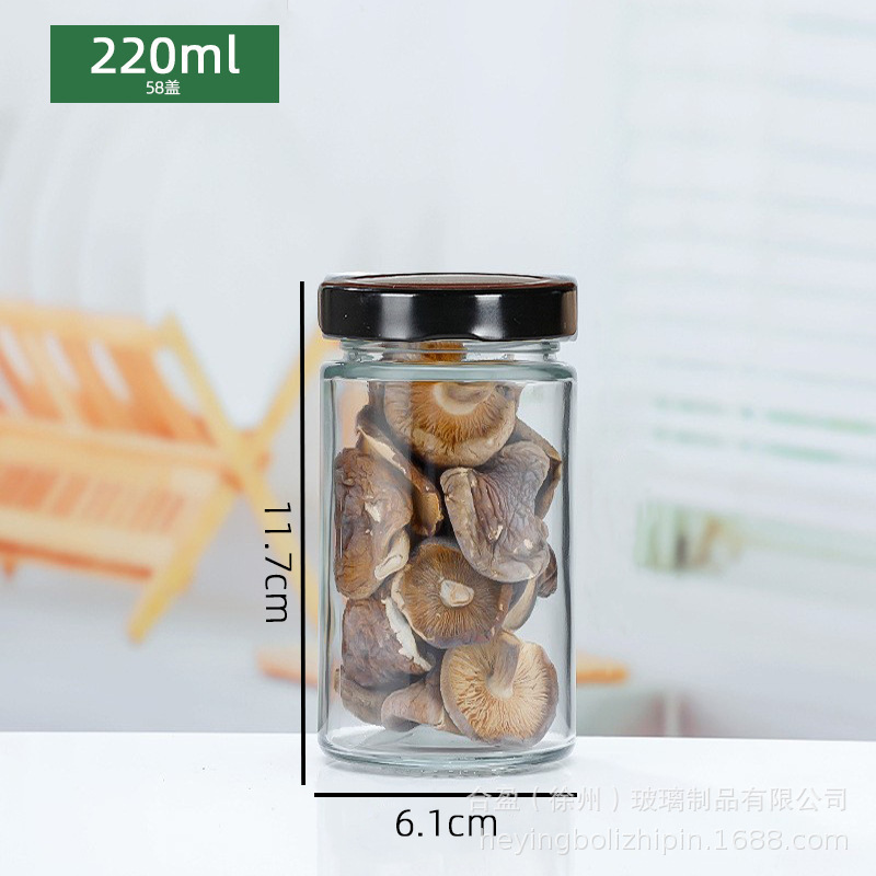 批发食品级高盖圆形辣椒酱瓶果酱分装瓶蜂蜜瓶透明玻璃瓶密封瓶|undefined