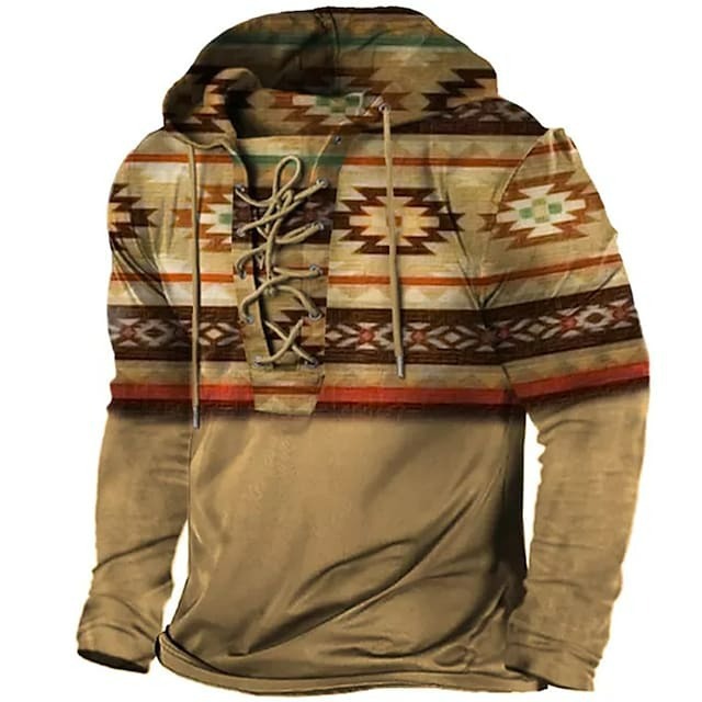 Comercio exterior transfronterizo 2023 hombres retro con cordones con capucha camiseta otoño e invierno nuevo casual Top Sudadera con capucha de los hombres