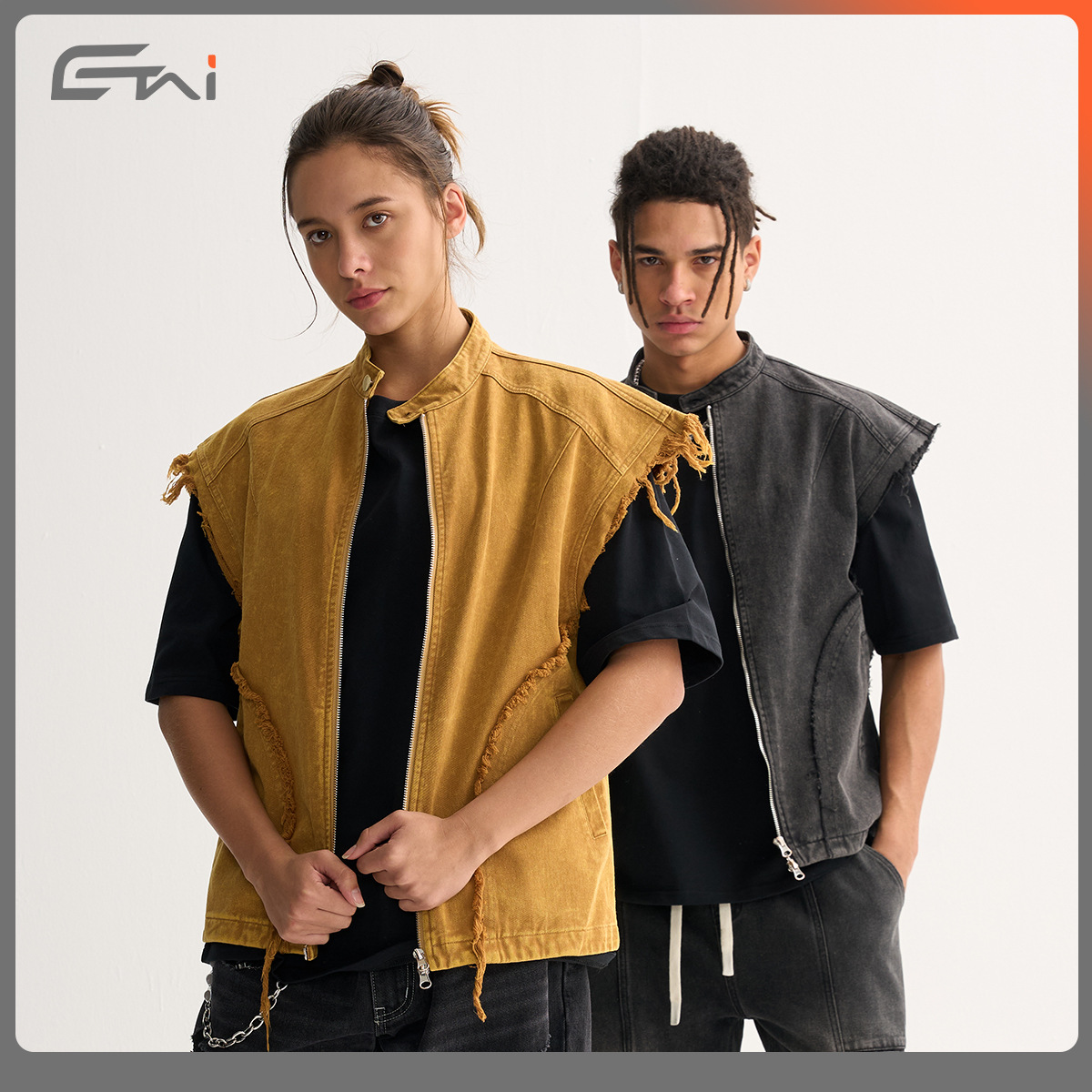 Chaleco Casual para Hombre de Algodón con Cuello Alto y Cierre de Cremallera para Uso Casual
