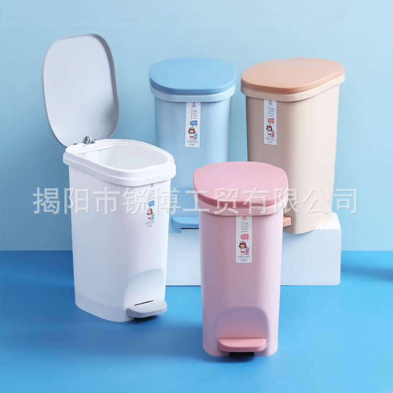 Trash Can Household Bathroom Toilet Kitchen Living Room with Lid Bedroom Large Capacity Commercial Foot-operated Light Luxury Trash