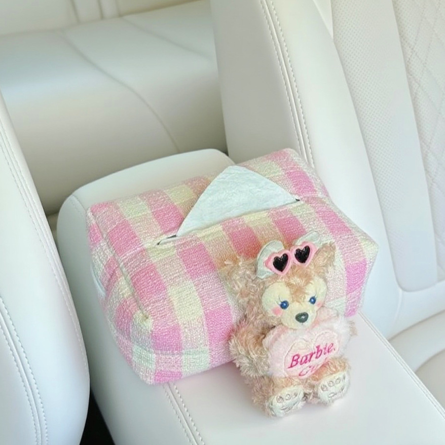 Shelliemay Cute Car Tissue Box Bag Car Armrest Box Strap Tissue Box Car Interior Decoration New Car Gift