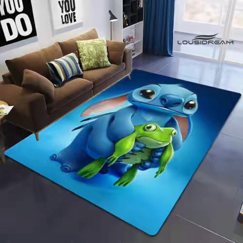 Puntada de dibujos animados sala de estar alfombra hogar sofá mesa de café piso alfombra gran área linda chica corazón Bahía ventana estera en stock