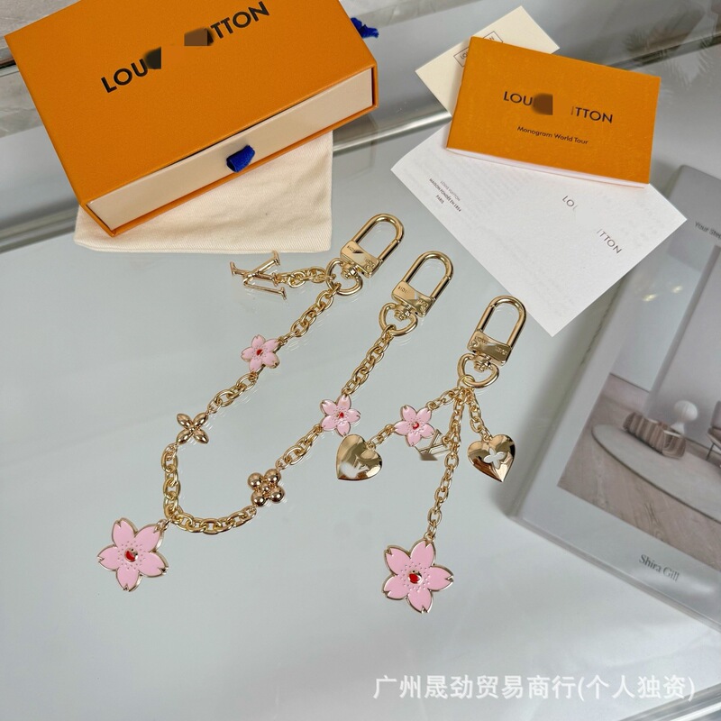 Cross-Border V Brand New Murakami Takashi Cherry Blossom Bag Charm Pendant Chain Pink Enamel Cherry Blossom Pendant Donkey Tag Pendant
