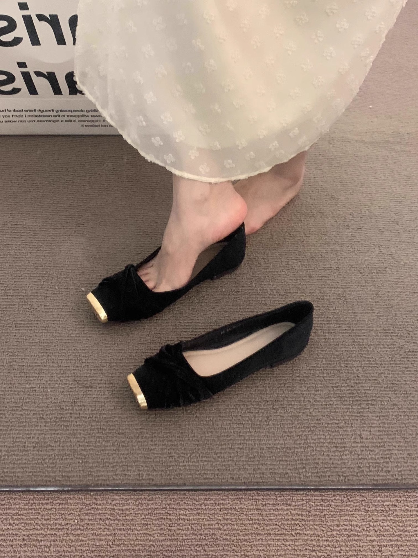 Flat Elegant Gentle High-End Commuter Shoes For Women 2025 New Spring French Square Toe Mary Jane Loafers_vogvips.com