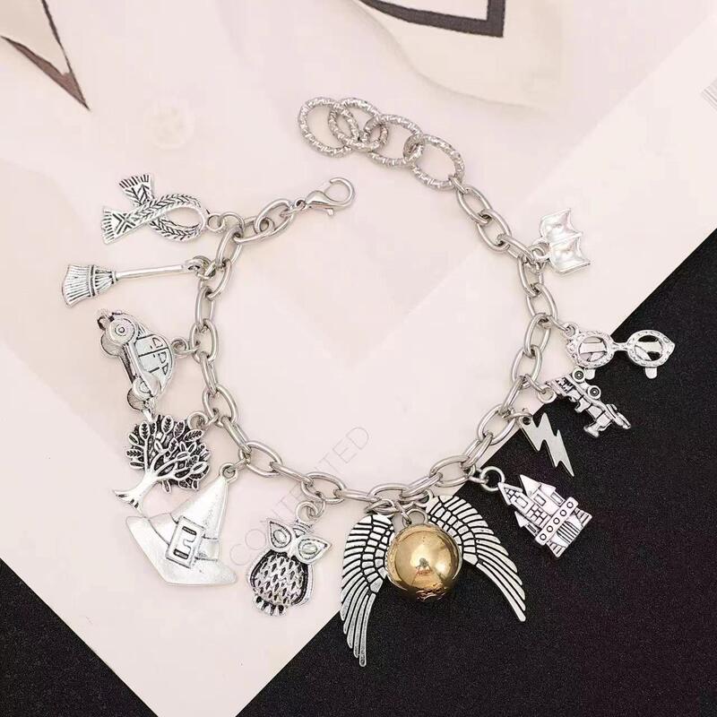 European and American Film and Television Peripherals Cross-border Hot Selling Harry Potter Series Combination Metal Snitch Wings Bracelet Factory Direct Supply