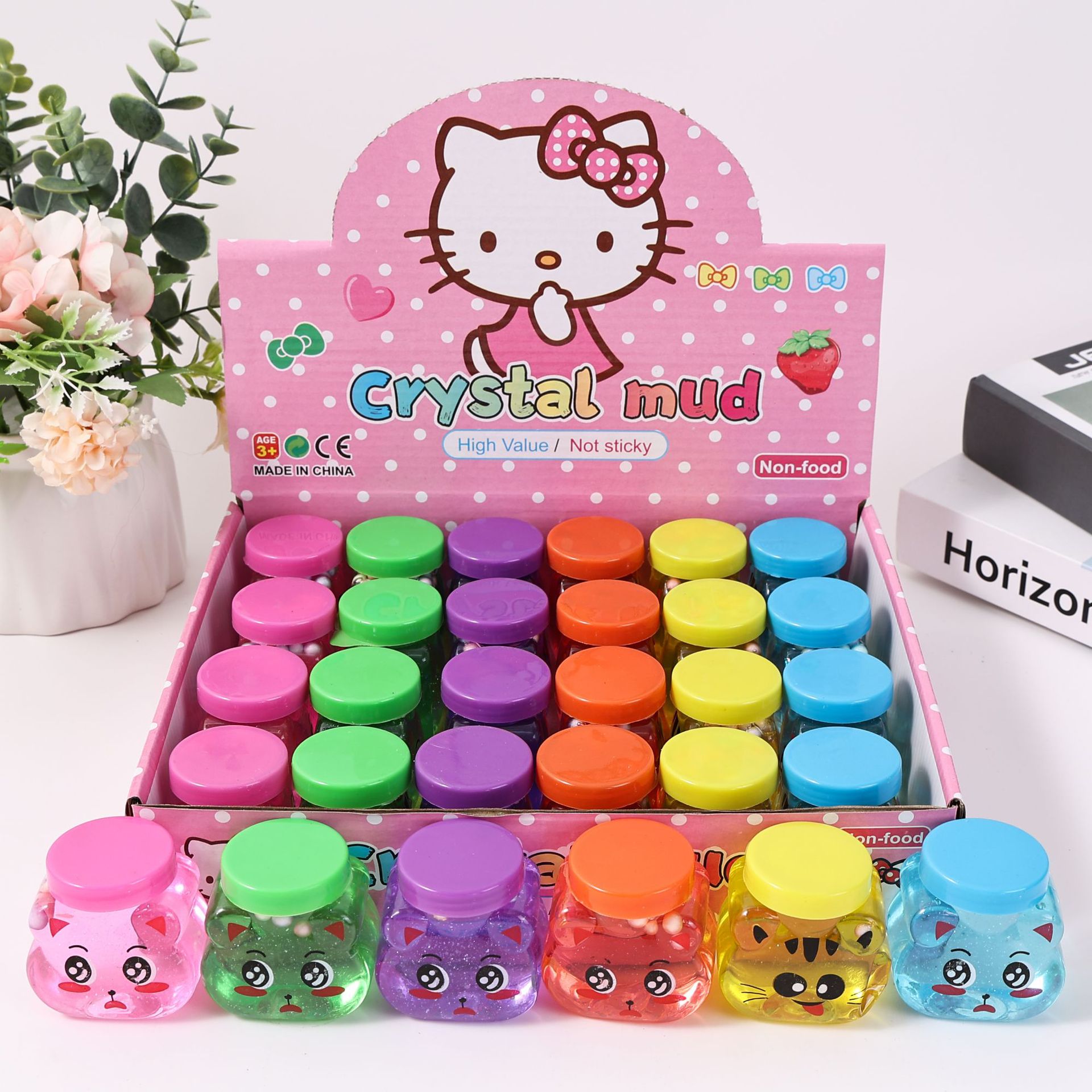 24 piezas de pegamento espumoso de cristal, pegamento M seguro, no tóxico, no pegajoso, juguete educativo, arcilla DIY.