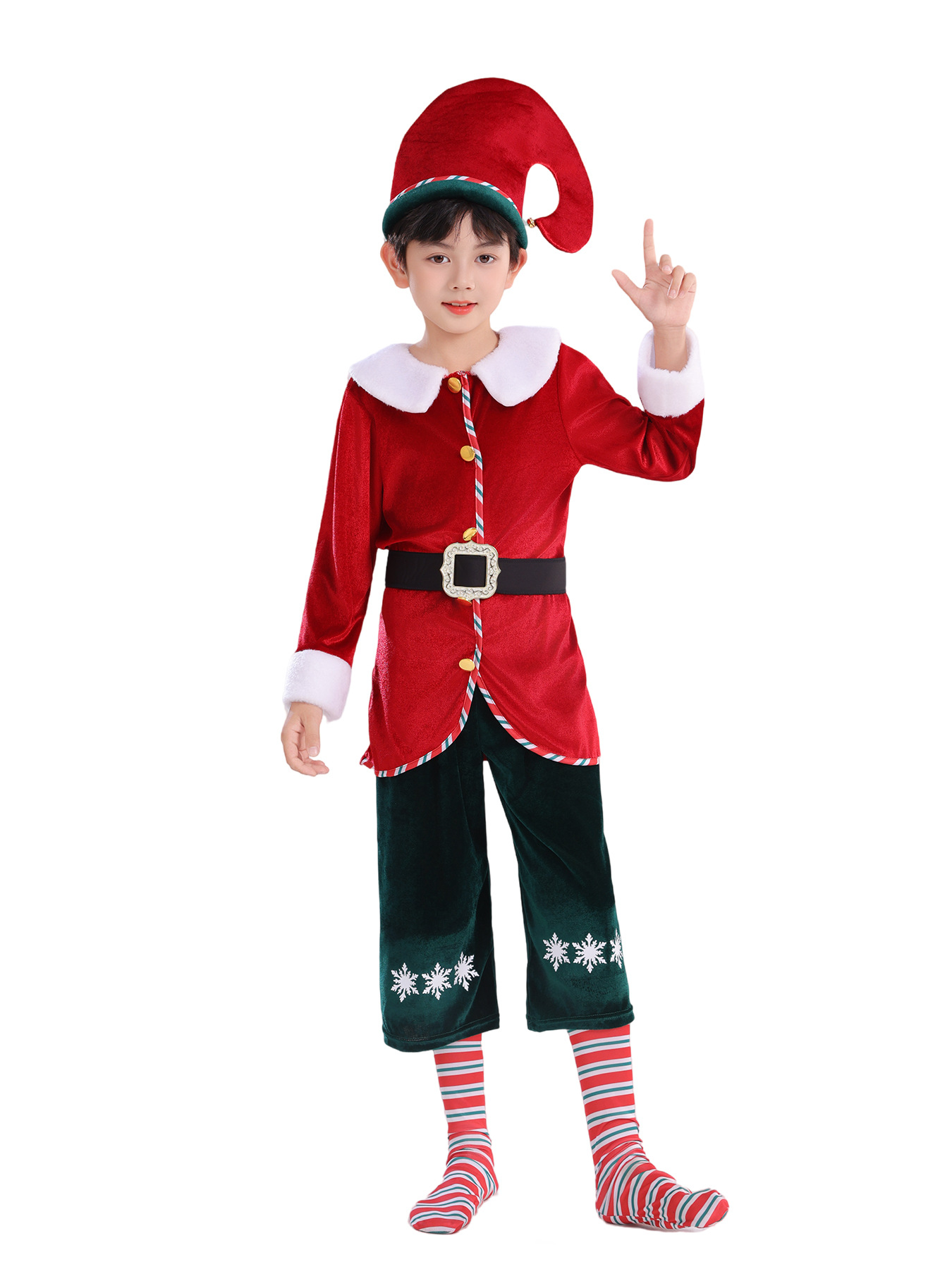 2025 transfronterizos nuevos costumes de Navidad para niños elfos disfraz de espectáculo ropa de espectáculo ropa de papel