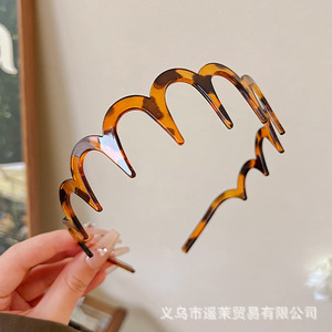 韩系蓬松高颅顶发箍女2025新款波浪带齿洗脸防滑头箍发卡发饰头饰|undefined
