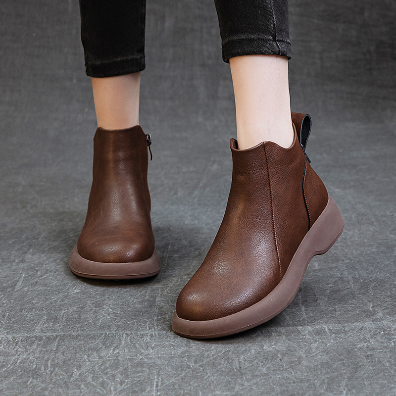 Autumn and Winter Vintage Martin Boots Women's Boots 2025 Short Boots All-match Thick Heel plus size Chelsea Women's Boots