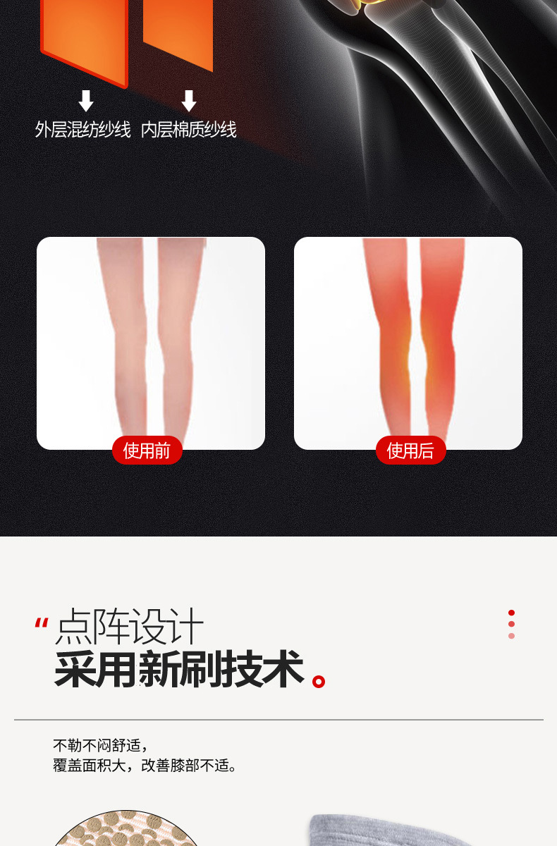 Moxa Warmth Knee Support Sleeve Thickened Heat-Retaining Cotton Knit for Running Hiking and Cold Weather specifications
