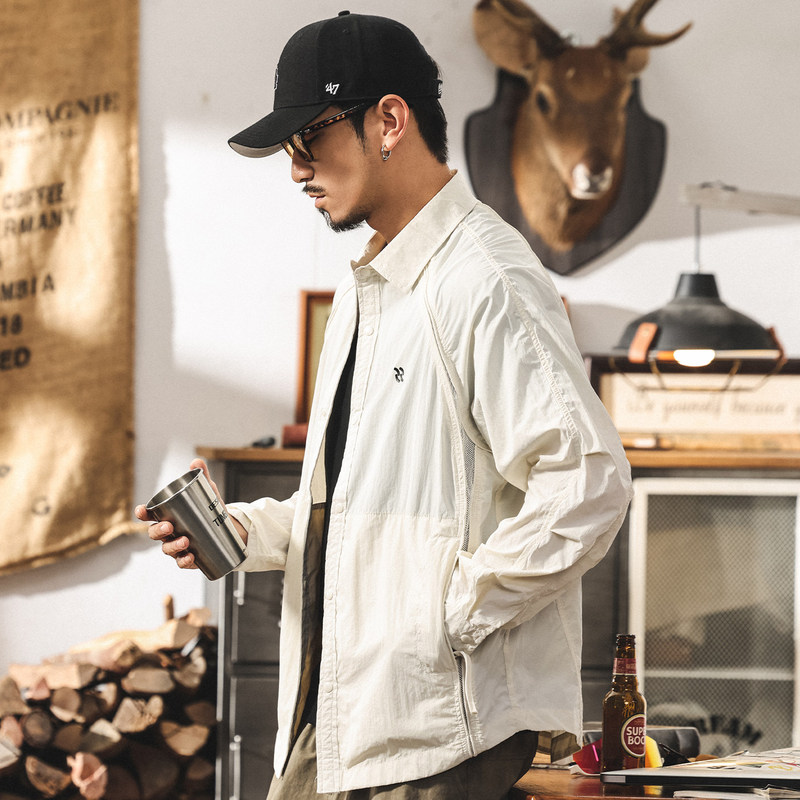Men's ice silk sun-protective shirt, lightweight and quick-drying, suitable for summer, outdoor activities, fishing, and as a loose-fitting, thin outerwear