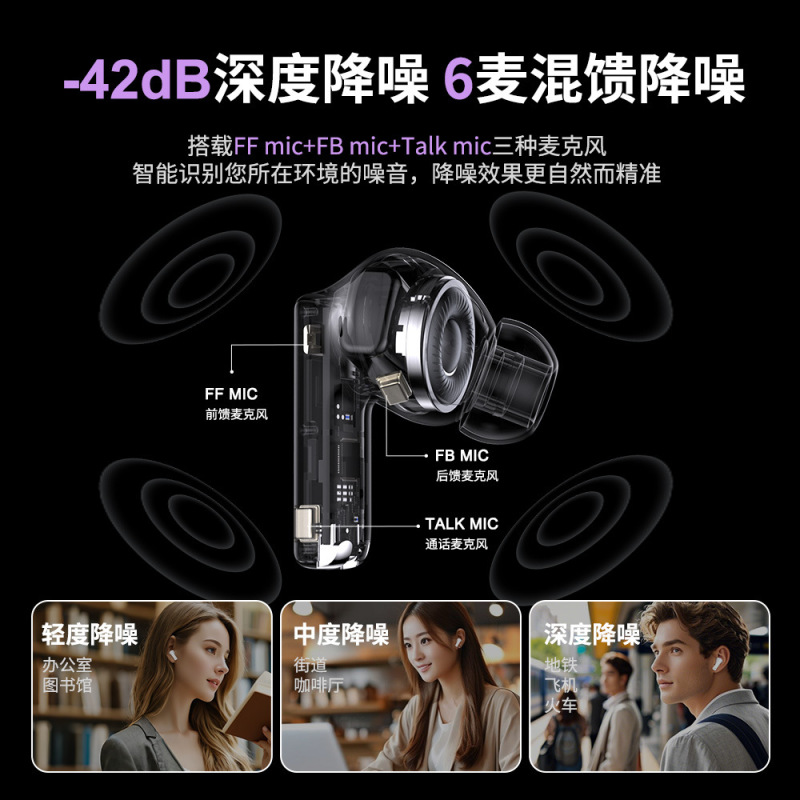 国境を越えた新型騒音低減bluetoothイヤホン入耳式大電力高音質自主騒音低減イヤホン工場直販|undefined
