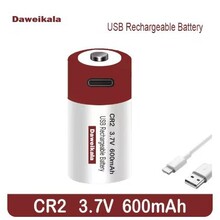 USB充电电池CR2 3.7 V 600 mAh锂电池，用于GPS安全系统、医疗辅