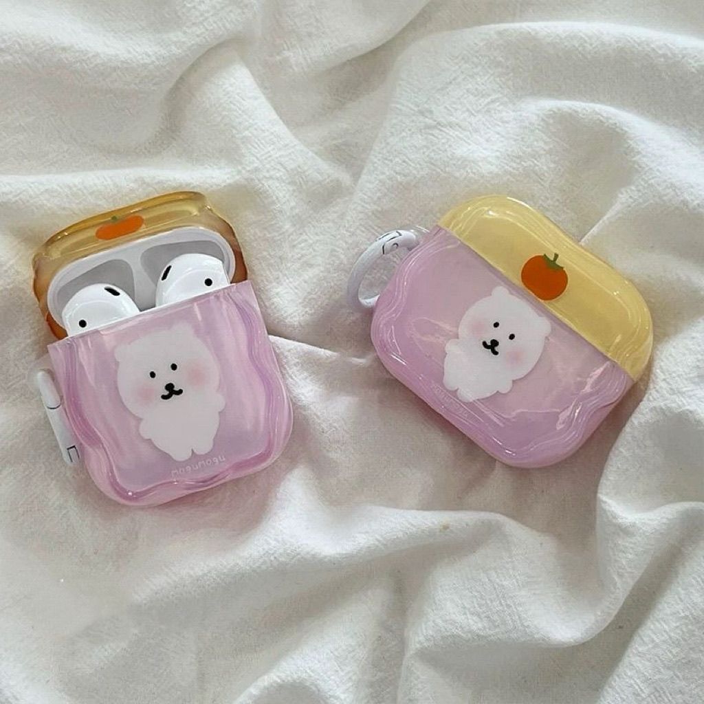 Caqui Bear es adecuado para AirPodsPro2 3 generación cubierta Apple AirPods4 generación cubierta de auriculares Bluetooth