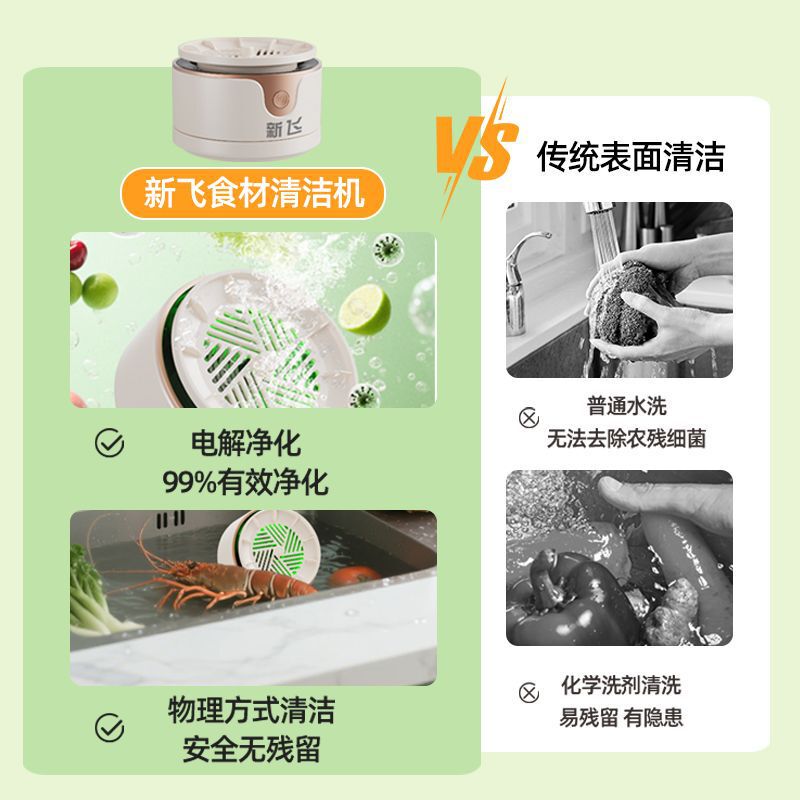 新飞果蔬清洗机家用水果清洗机洗菜机食材净化器除菌除农残洗菜机|undefined