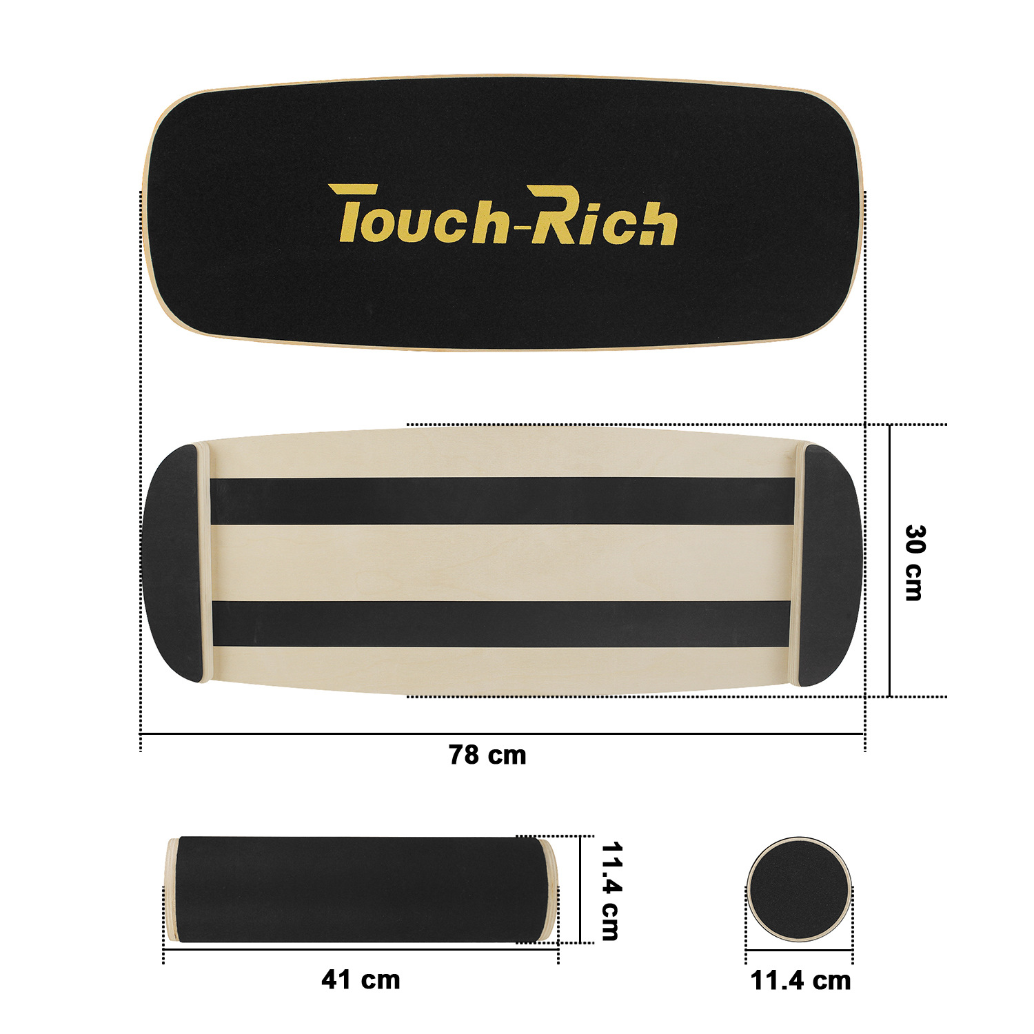 Tablero de entrenamiento rodillo de madera de alta dificultad tablero de entrenamiento de fitness en casa yoga deportes tablero de Yoga de madera tablero de equilibrio