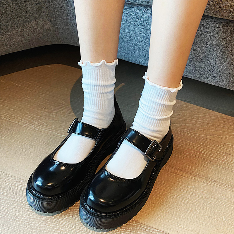 Lace Socks Women's Mid-Calf Socks Fungus Pile Socks Summer Thin White Jk Lotus Leaf Cute Japanese Style Ins Trend